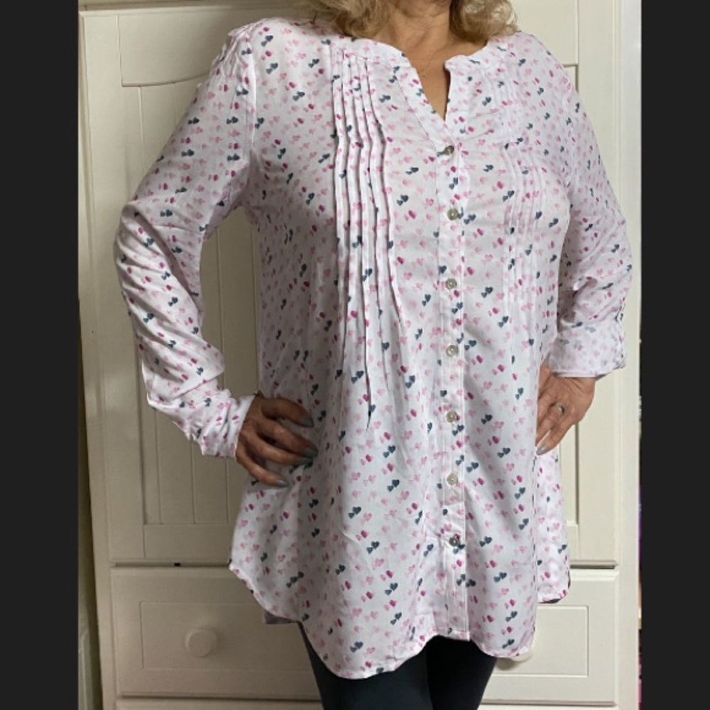 New JANE AND DELANCEY long sleeve BLOUSE  size L